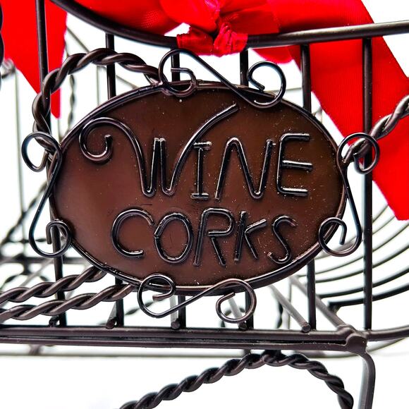 Cork Cage Sleigh Metal Cork and Wine Bottle Holder - Picture 3 of 11